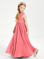 Elegant Sleeveless Junior Bridesmaid Dresses Watermelon