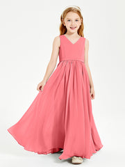 Elegant Sleeveless Junior Bridesmaid Dresses Watermelon