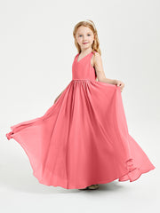Elegant Sleeveless Junior Bridesmaid Dresses Watermelon
