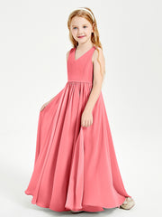 Elegant Sleeveless Junior Bridesmaid Dresses Watermelon