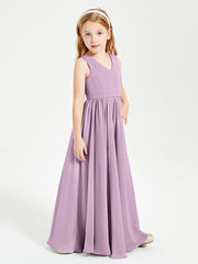 Elegant Sleeveless Junior Bridesmaid Dresses Wisteria