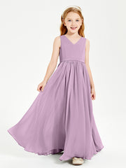 Elegant Sleeveless Junior Bridesmaid Dresses Wisteria