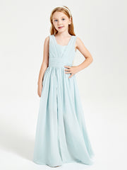 Long Elegant V-neck Bridesmaid Dresses For Juniors Mist