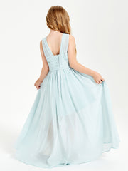 Long Elegant V-neck Bridesmaid Dresses For Juniors Mist