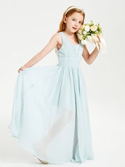 Long Elegant V-neck Bridesmaid Dresses For Juniors Mist