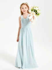 Long Elegant V-neck Bridesmaid Dresses For Juniors Mist