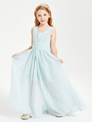 Long Elegant V-neck Bridesmaid Dresses For Juniors Mist