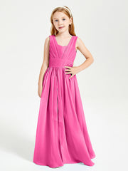 Long Elegant V-neck Bridesmaid Dresses For Juniors Azalea