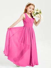 Long Elegant V-neck Bridesmaid Dresses For Juniors Azalea