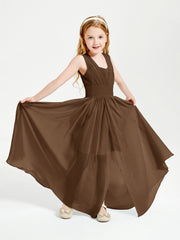 Long Elegant V-neck Bridesmaid Dresses For Juniors Brown