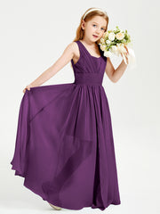 Long Elegant V-neck Bridesmaid Dresses For Juniors Grape