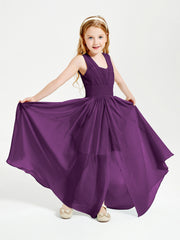 Long Elegant V-neck Bridesmaid Dresses For Juniors Grape