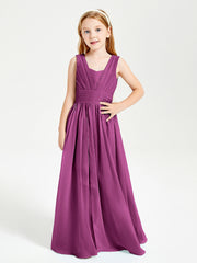 Long Elegant V-neck Bridesmaid Dresses For Juniors Orchid