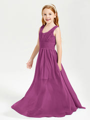 Long Elegant V-neck Bridesmaid Dresses For Juniors Orchid