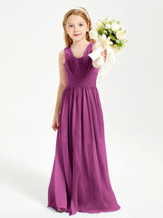 Long Elegant V-neck Bridesmaid Dresses For Juniors Orchid