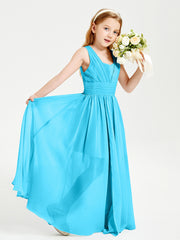 Long Elegant V-neck Bridesmaid Dresses For Juniors Pool