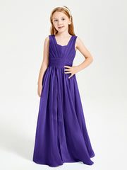 Long Elegant V-neck Bridesmaid Dresses For Juniors Regency