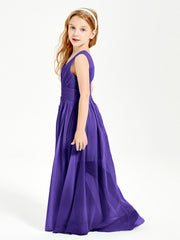 Long Elegant V-neck Bridesmaid Dresses For Juniors Regency