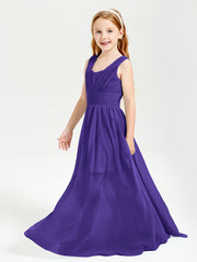 Long Elegant V-neck Bridesmaid Dresses For Juniors Regency