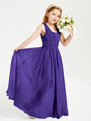 Long Elegant V-neck Bridesmaid Dresses For Juniors Regency