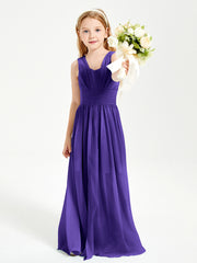 Long Elegant V-neck Bridesmaid Dresses For Juniors Regency