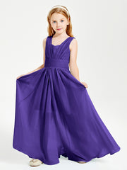 Long Elegant V-neck Bridesmaid Dresses For Juniors Regency