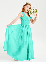 Long Elegant V-neck Bridesmaid Dresses For Juniors Spa
