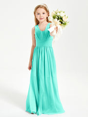 Long Elegant V-neck Bridesmaid Dresses For Juniors Spa