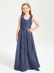 Long Elegant V-neck Bridesmaid Dresses For Juniors Stormy