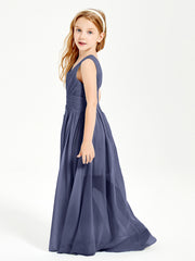 Long Elegant V-neck Bridesmaid Dresses For Juniors Stormy