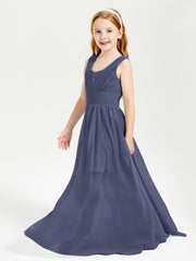 Long Elegant V-neck Bridesmaid Dresses For Juniors Stormy