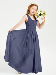 Long Elegant V-neck Bridesmaid Dresses For Juniors Stormy