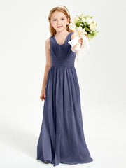 Long Elegant V-neck Bridesmaid Dresses For Juniors Stormy