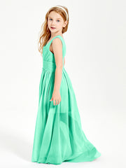 Long Elegant V-neck Bridesmaid Dresses For Juniors Turquoise