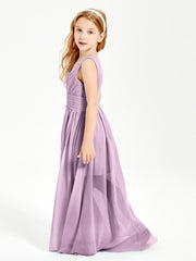 Long Elegant V-neck Bridesmaid Dresses For Juniors Wisteria