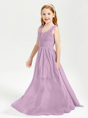 Long Elegant V-neck Bridesmaid Dresses For Juniors Wisteria