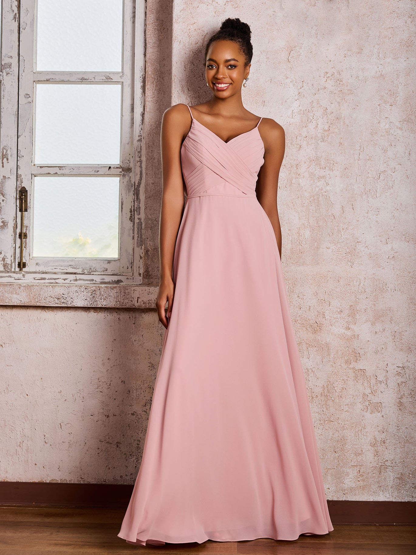 Gown Long Gowns Evening Shein Chiffon Dresses Simple Fold Pleated Satin  Chiffon Open Shoulder Rhinestone V-