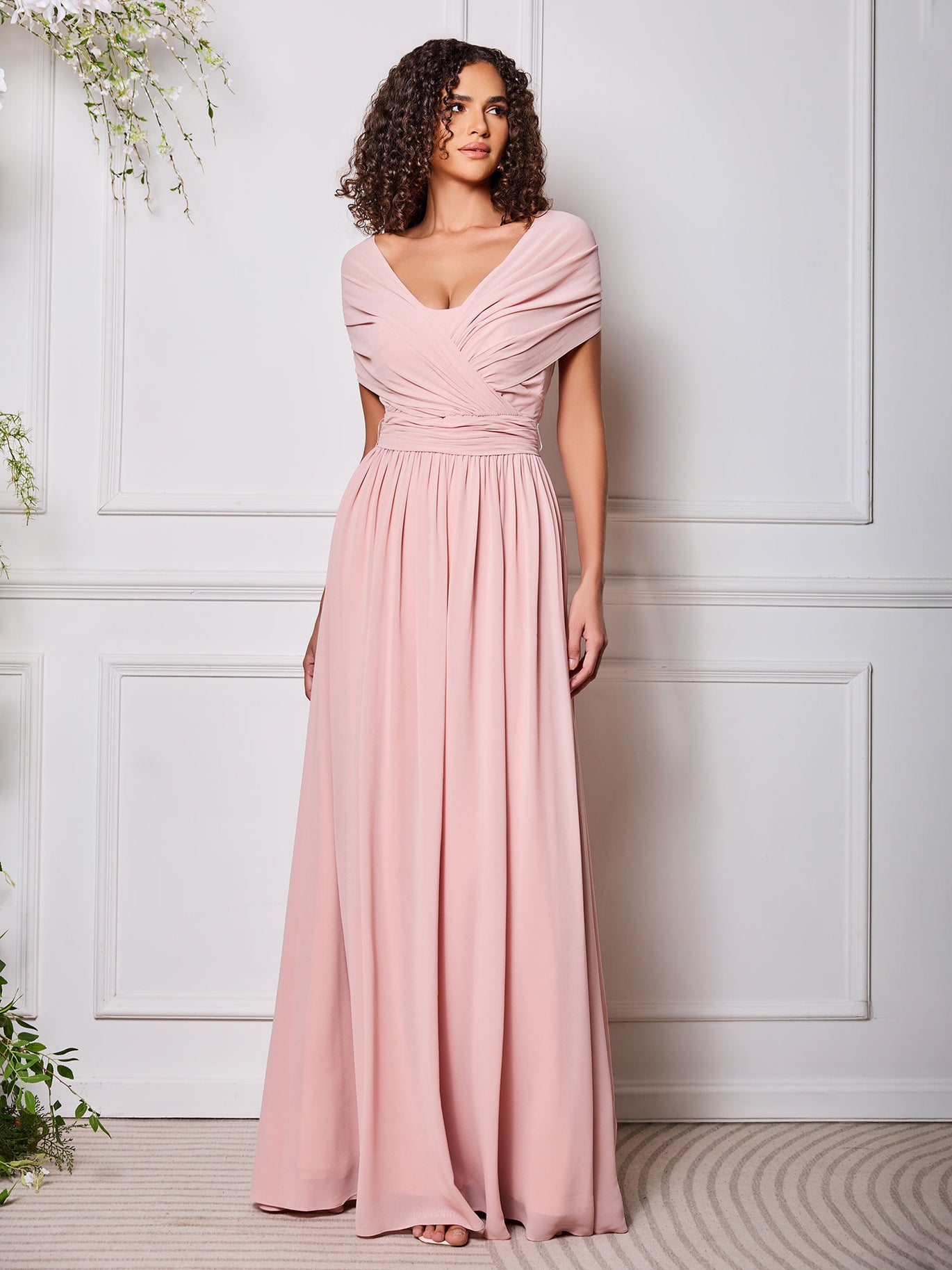 princess polly baby blue dress Halter Neck Chiffon Bridesmaid Dress main image 0