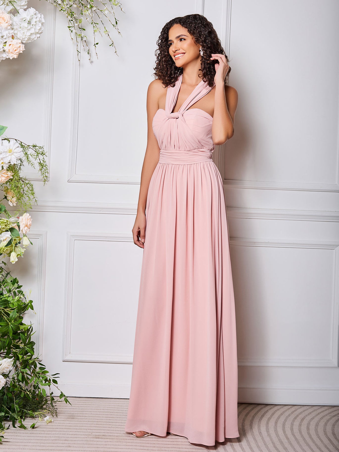 BABARONI Grecian Peach Multi Wear Convertible Bridesmaid Dresses, Peach / US0 BABARONI Grecian Peach Multi Wear Convertible Bridesmaid Dresses, Peach / US0