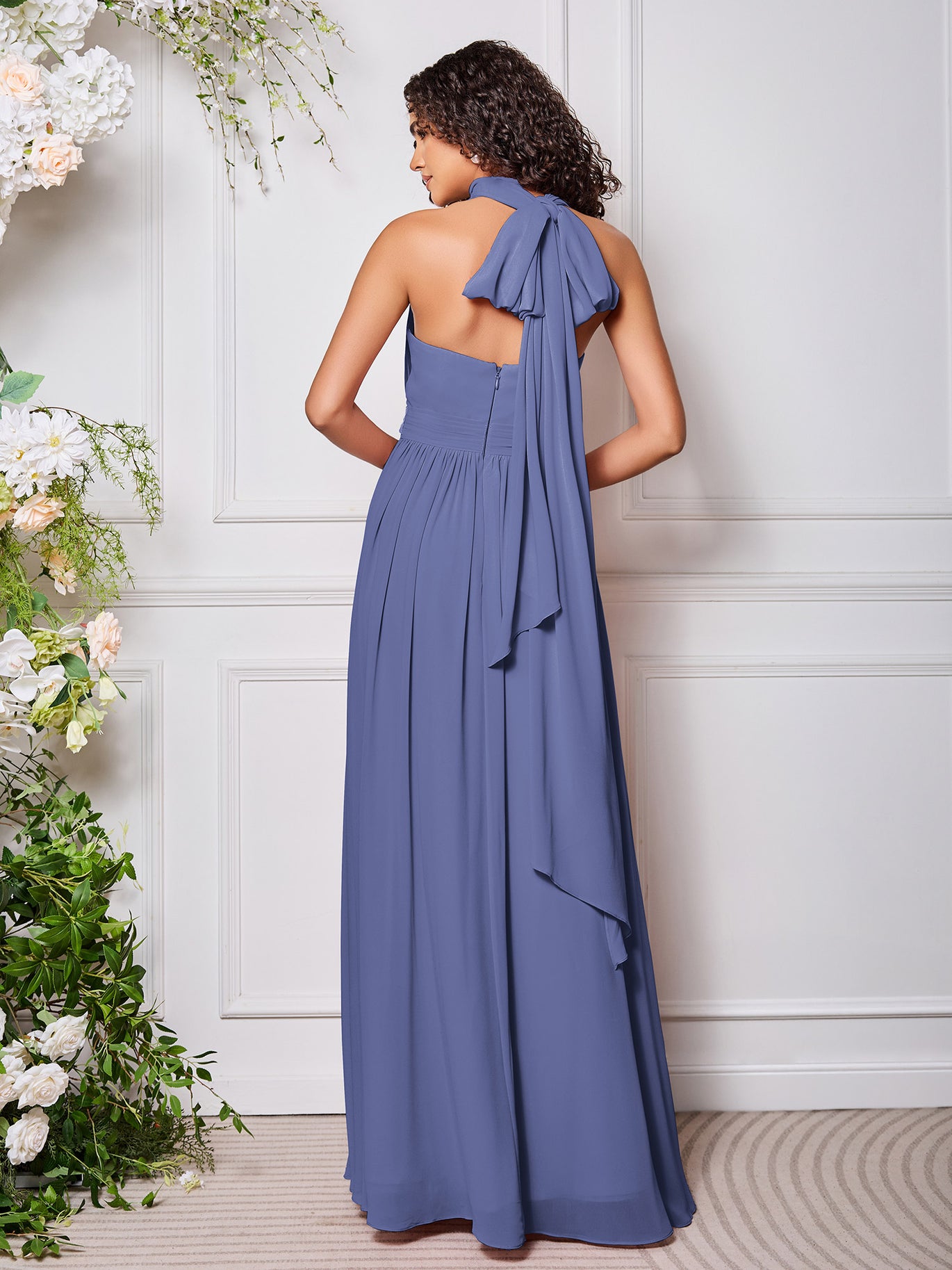 periwinkle bridesmaid dress Dresses – BABARONI A modern mermaid skirt and cool cowl neck join forces to bring you Lydia periwinkle color bridesmaid dresses Le