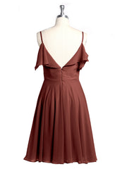 Sweetheart Neck Short Dresses with Ruffles Sleeves Terracotta Plus Size