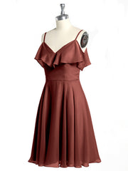 Sweetheart Neck Short Dresses with Ruffles Sleeves Terracotta Plus Size