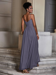 Cross Pleated Bodice Spaghetti Strap Dresses Stormy