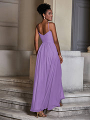 Cross Pleated Bodice Spaghetti Strap Dresses Tahiti