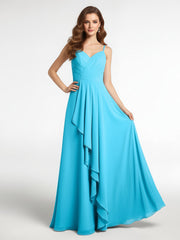 Spaghetti Strap Sweetheart Neck Dress with Cascade Pool
