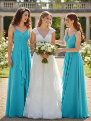 Spaghetti Strap Sweetheart Neck Dress with Cascade Pool