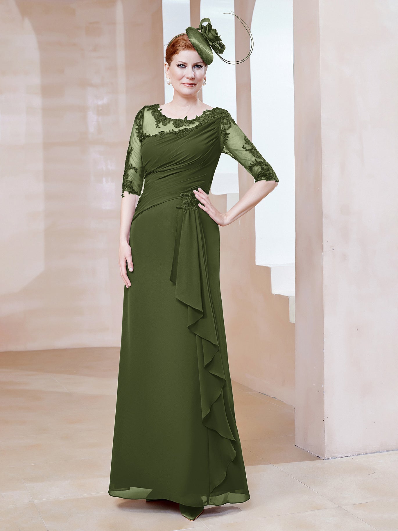 Olive Green Mother of the Bride Dresses BABARONI Olive Green Mother of the Bride Dresses BABARONI