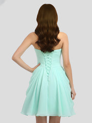 Sweetheart Neck Strapless Short Bridesmaid Dress Mint Green
