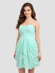 Sweetheart Neck Strapless Short Bridesmaid Dress Mint Green