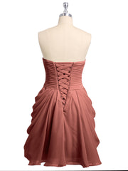Sweetheart Neck Strapless Short Bridesmaid Dress Terracotta